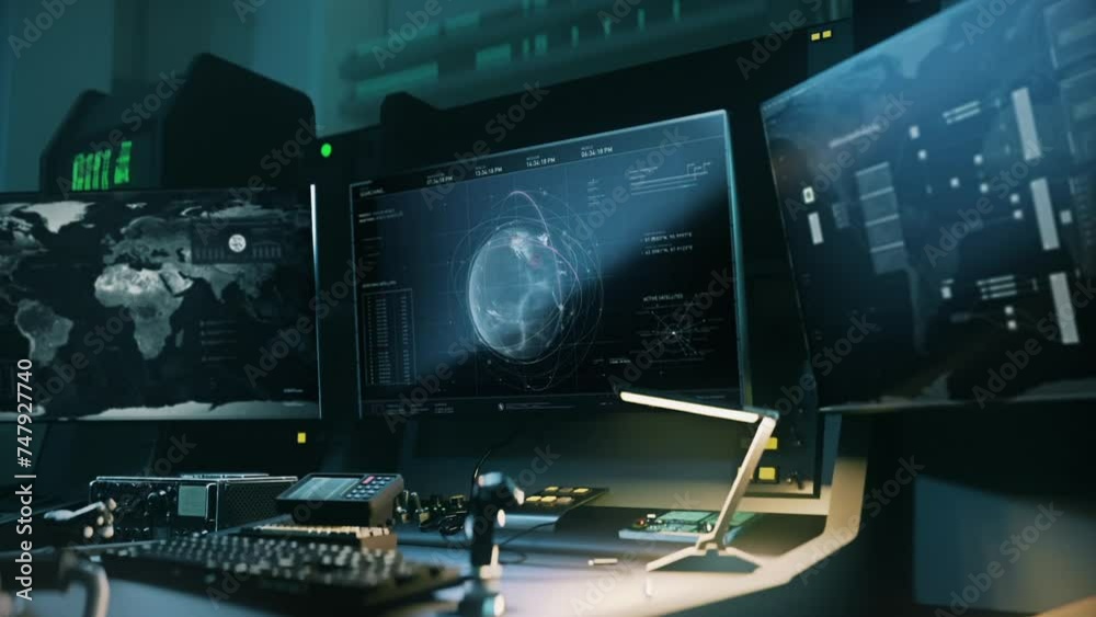 Spy analysis system tracking the position of the satellites above the earth. Tracking analysis technology searching the earth. tracking analysis software gains access to the earth satellites. Spy analysis system tracking the position of the satellites above the earth. Tracking analysis technology searching the earth. tracking analysis software gains access to the earth satellites.