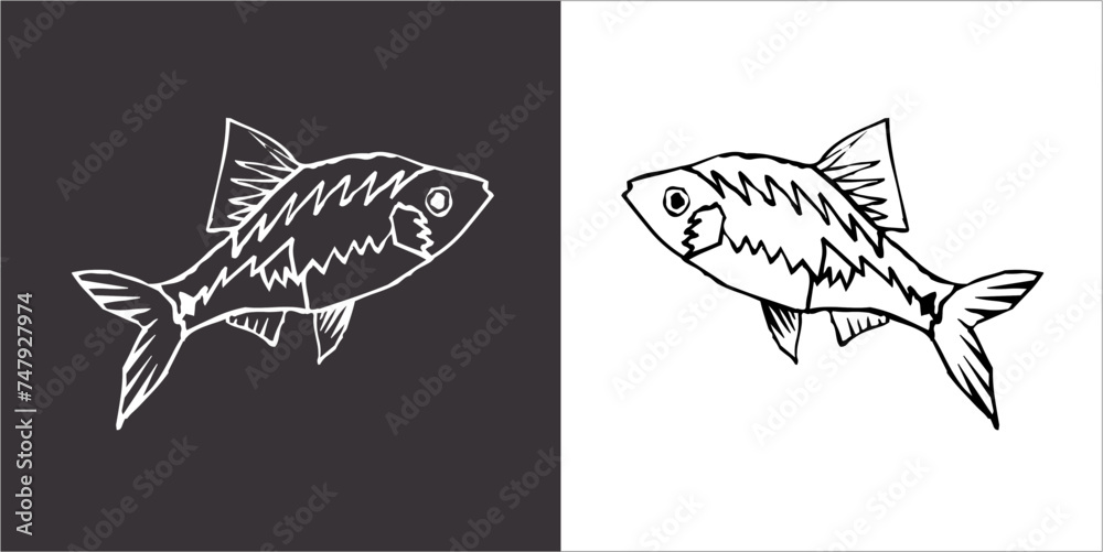 Illustration vector graphics of fish icon Illustration vector graphics of fish icon