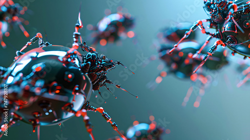 Nanobots for drug delivery solid color background