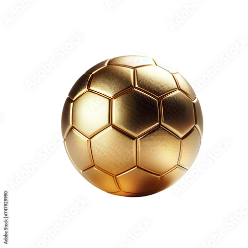 golden Football isolated on white