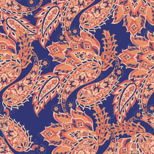 Stylish floral seamless paisley pattern. High-quality vector design © antalogiya