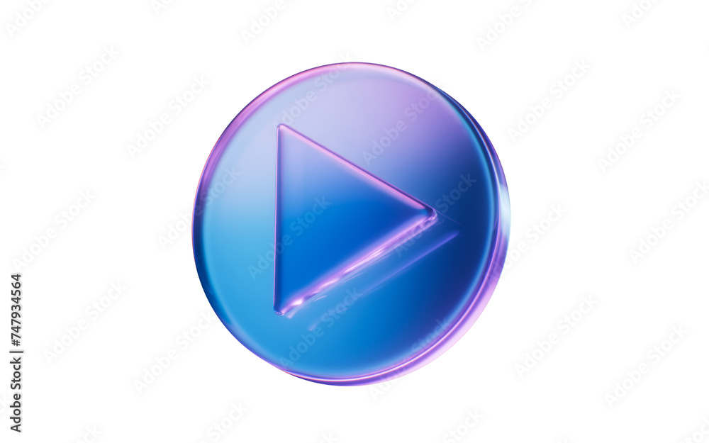 Player icon with dark neon light effect, 3d rendering. Player icon with dark neon light effect, 3d rendering.