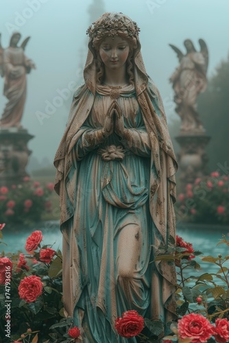 Virgin mary: a symbol of faith and devotion, an iconic figure in christianity representing purity, grace, and divine motherhood, revered by believers worldwide for her sacred significance.