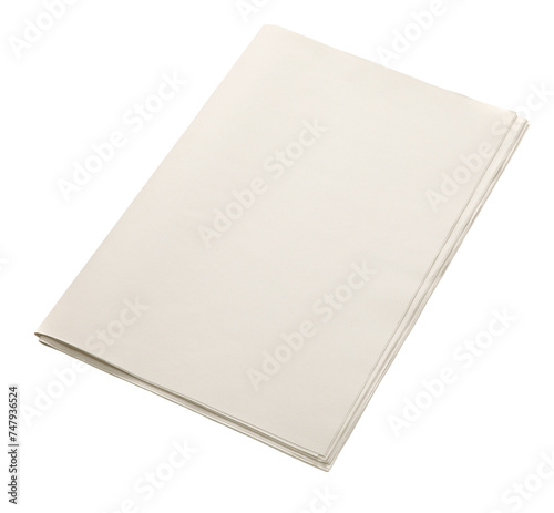 Blank Daily Newspaper isolated, Daily Newspaper mock-up concept, PNG transparency