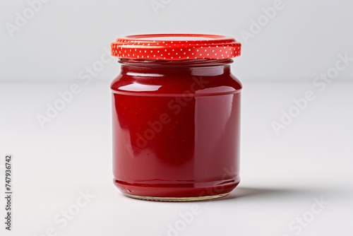 a jar of red liquid