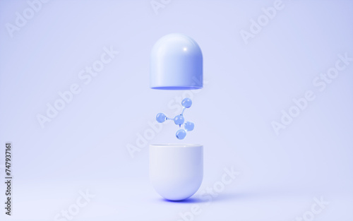 Medical capsule with medical concept  3d rendering.