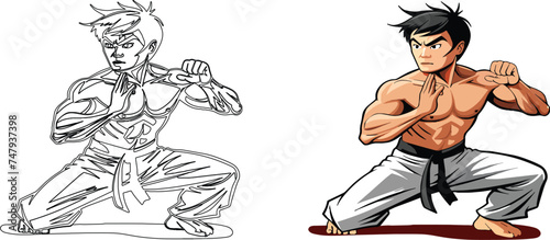 karate master in competition clothing