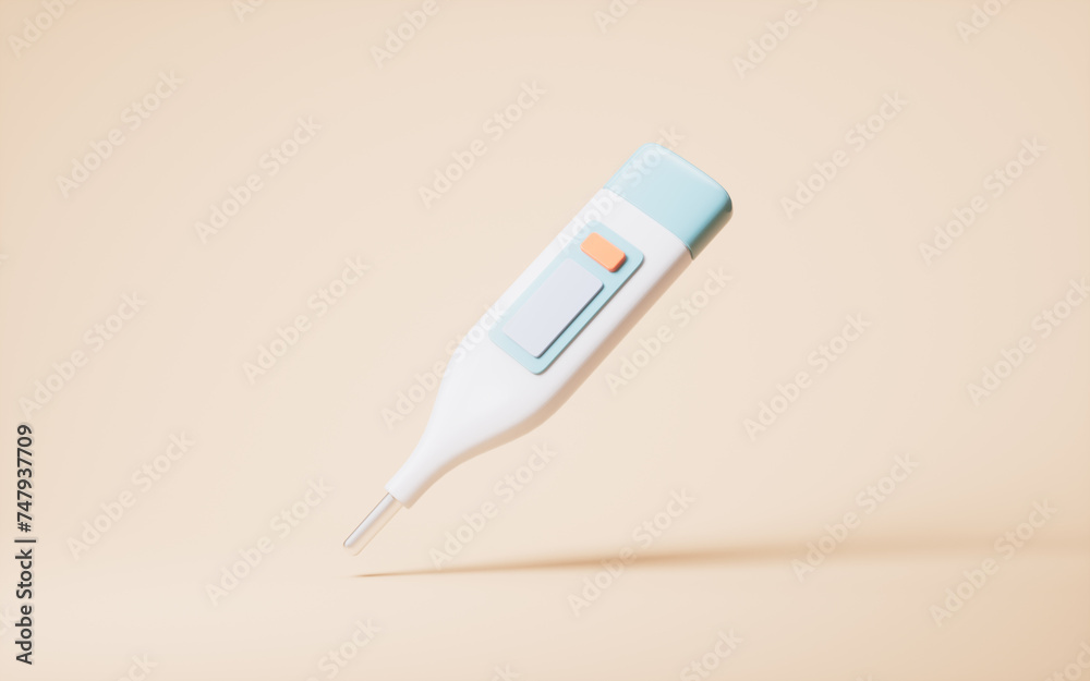 Clinical thermometer with medical concept, 3d rendering. Clinical thermometer with medical concept, 3d rendering.