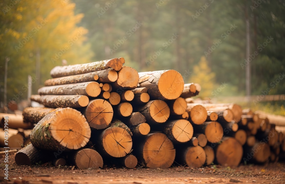 Pile of logs at logging site