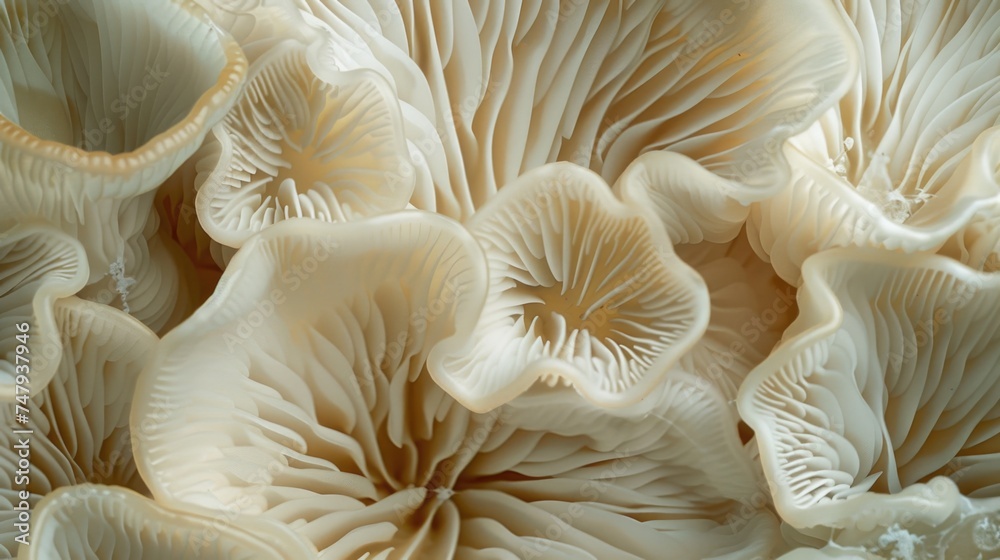 A detailed close-up of a bunch of mushrooms. Suitable for nature and food themes A detailed close-up of a bunch of mushrooms. Suitable for nature and food themes
