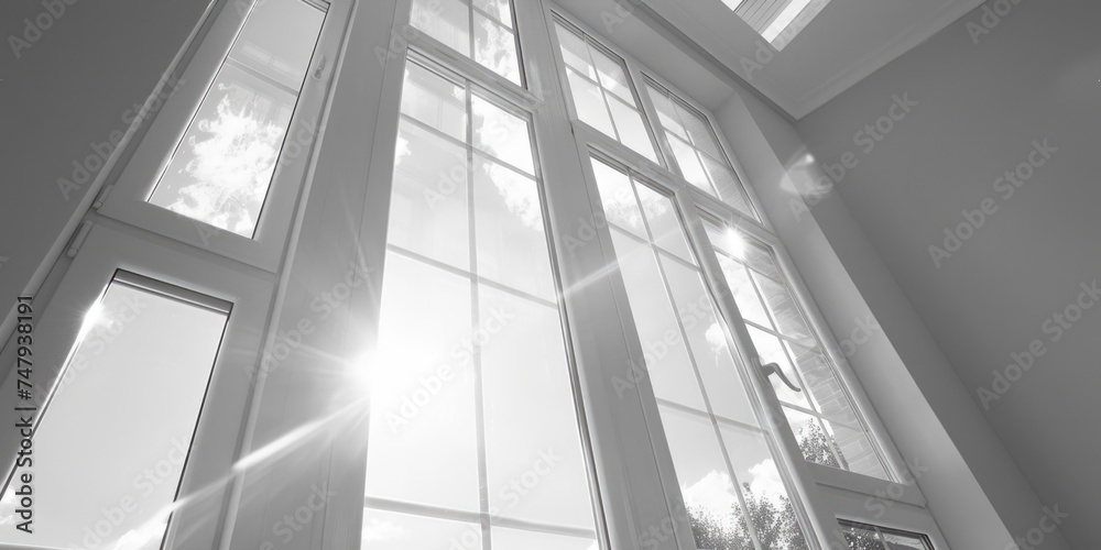 Sunlight streaming through window, ideal for interior design projects Sunlight streaming through window, ideal for interior design projects