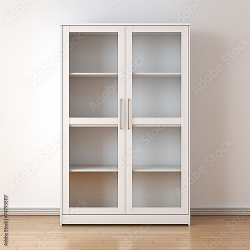 Cabinet white background сreated with Generative Ai