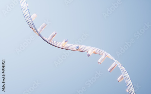 Fototapeta Naklejka Na Ścianę i Meble -  RNA with biological concept, 3d rendering.