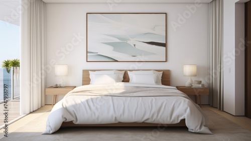 Clean and inviting bedroom adorned with white duvet