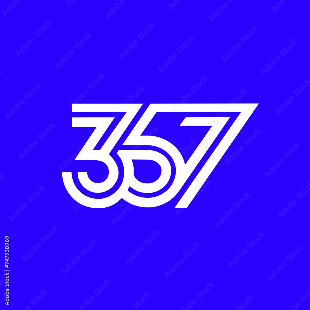 Vetor de logo typo nombre 3 5 7 / logo typo 357 / Logo typo 50 / Logo ...