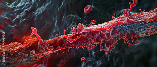 Electron microscopy of blood vassel straight photo
