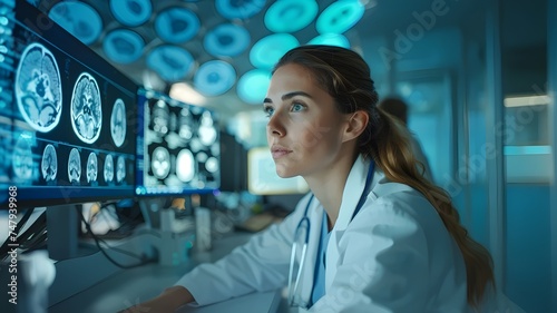 doctor looking at x ray mon...