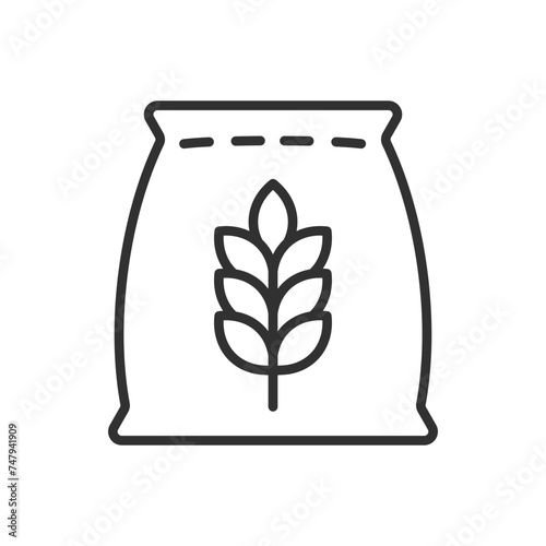 Grain sack, linear icon. Line with editable stroke