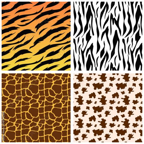 Animal skin Highly Detailed vector different pattern Background
