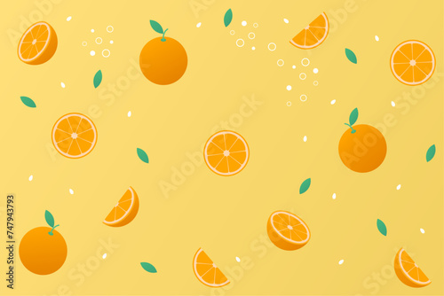 Seamless background with oranges