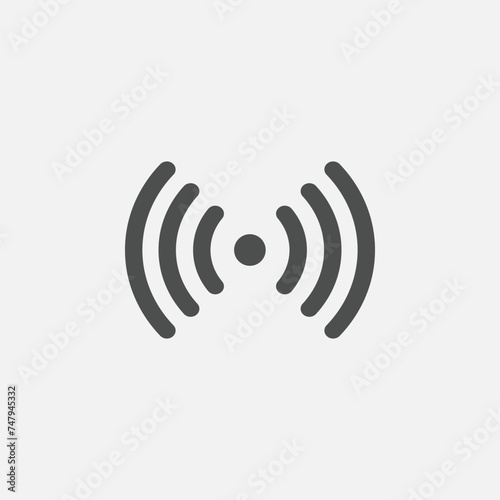 Wireless and wifi icon for remote internet access. Wifi icon vector, wireless internet sign isolated on grey background. Wifi icon illustration for website, ui ux, mobile app and graphic design