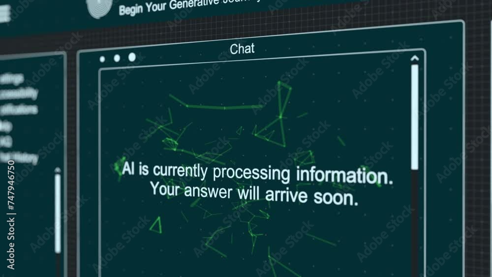 Futuristic ai chat user interface. Advanced AI technology on computer ...