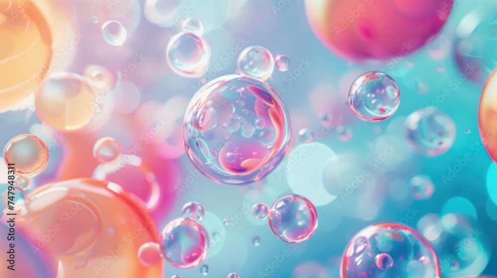 A bunch of bubbles floating in the air. Great for adding a dreamy touch to any project