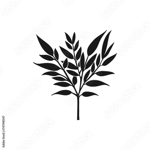 Leaf  tree. Floral icon flat style isolated on white background. Vector illustration