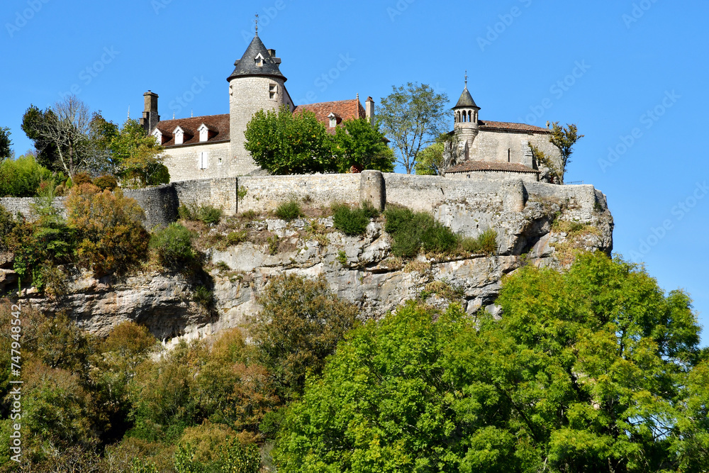 Lacave; France - october 7 2023 : Belcastel castle