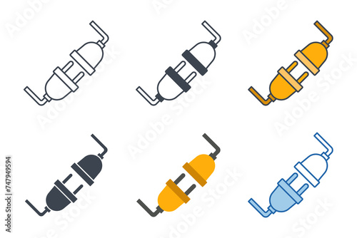 Electric Plug icons with different styles. Electric socket with a plug symbol vector illustration isolated on white background