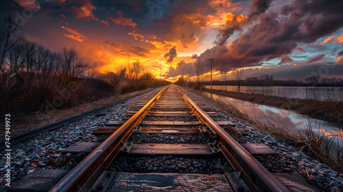 Railroad tracks railway