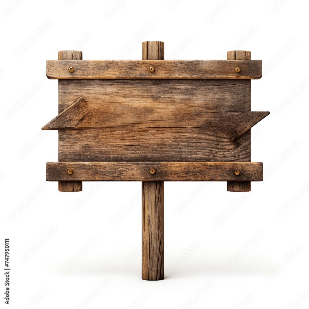 Blank empty wooden rustic signage sign board signpost post wood on white background сreated with Generative Ai Blank empty wooden rustic signage sign board signpost post wood on white background сreated with Generative Ai