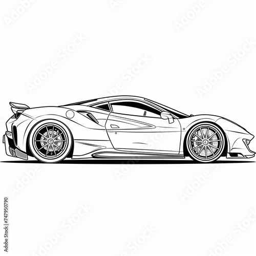 Sports Car concept outline Drawing