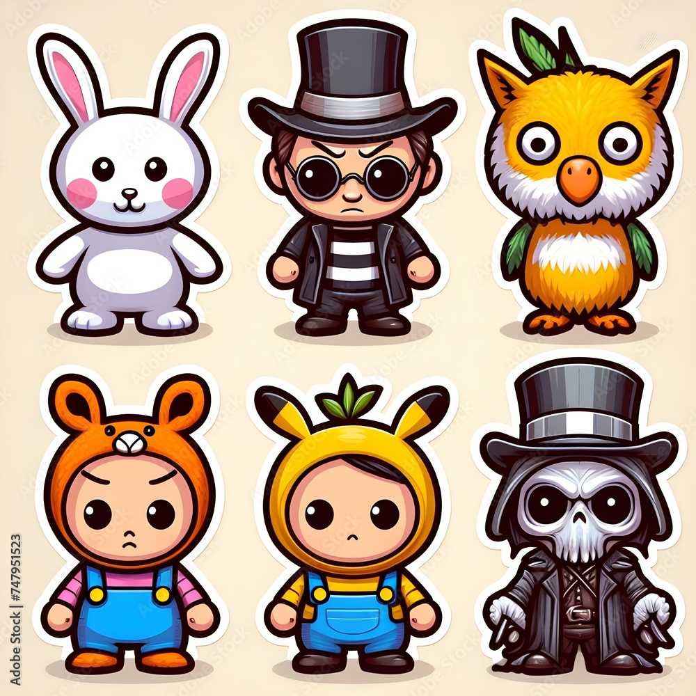 set of cartoon animals set of cartoon animals