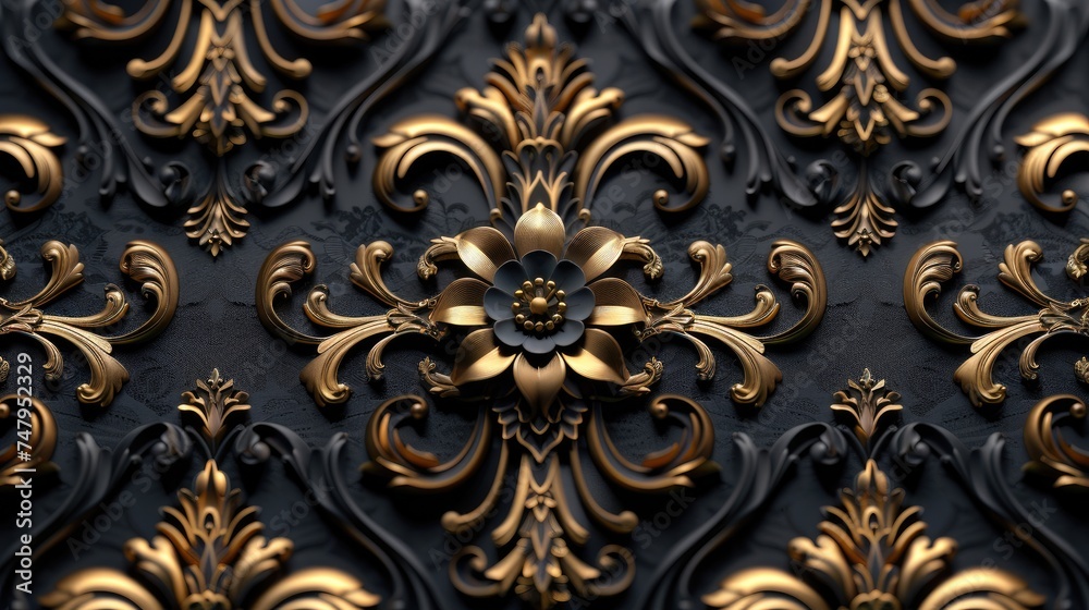 medallion damask black gold seamless pattern medallion damask black gold seamless pattern