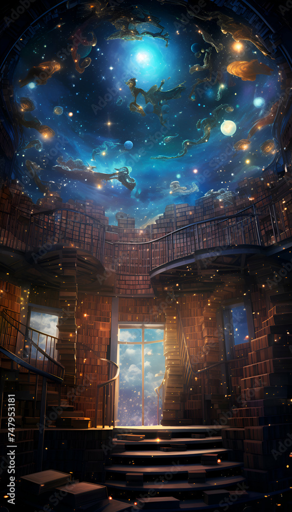 Fantasy landscape with a planet in the sky Fantasy landscape with a planet in the sky