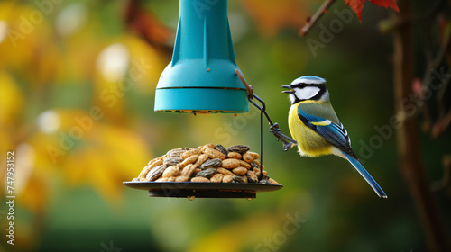 Eurasian Blue Tit (Cyanistes caeruleus or Parus c)