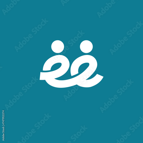 logo typo double e signe infini - logo typo double e personne - logo typo personnifiée 