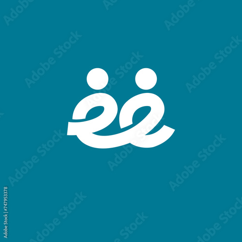 logo typo double e signe infini - logo typo double e personne - logo typo personnifiée 