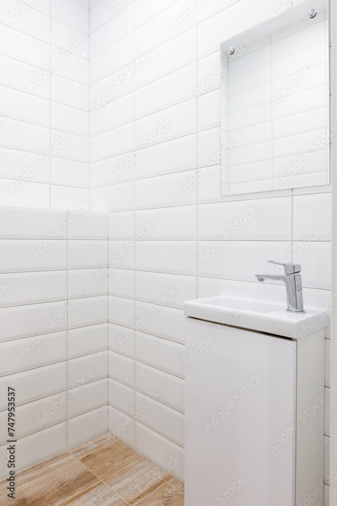 Fototapeta premium modern bathroom room with toilet and washing machine