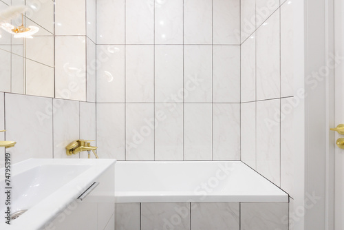 modern bathroom room with toilet and washing machine