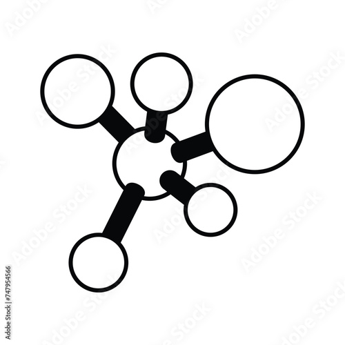 Beautifully designed Icon of molecules in modern isometric style, molecular network