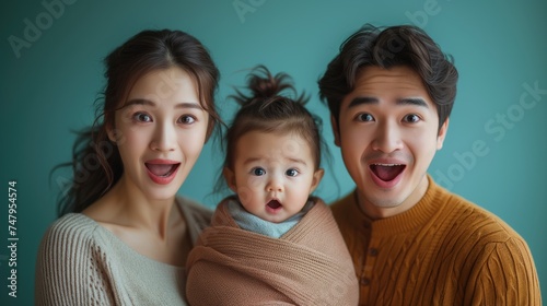 portrait of a young asian family