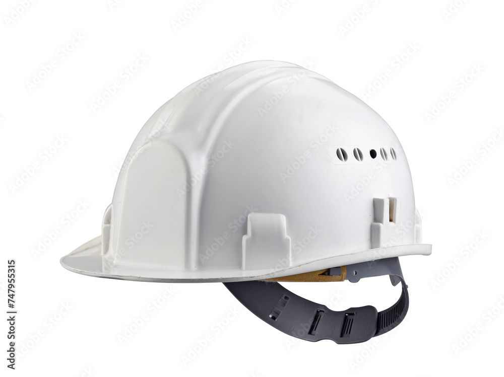 isolated white construction helmet on white