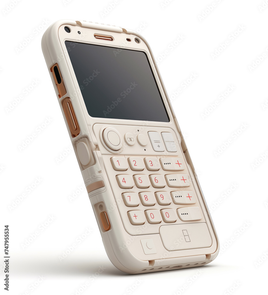 White mobile phone isolated