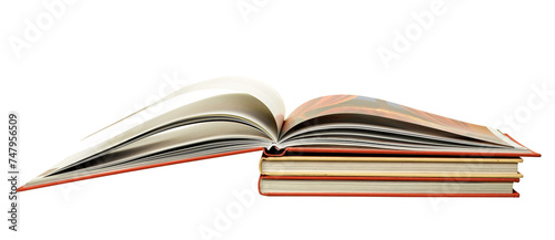 Stack of books isolated on the white,clipping path