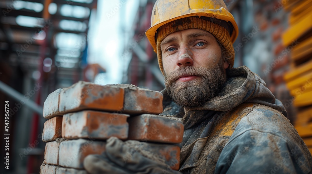 male worker at construction site