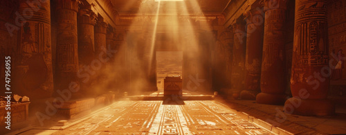 Dolly shot of a burnt orange Pharaohs tomb