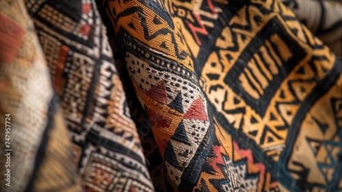 Intricately woven patterns inspired by traditional tribal art, evoking a sense of cultural richness and heritage.