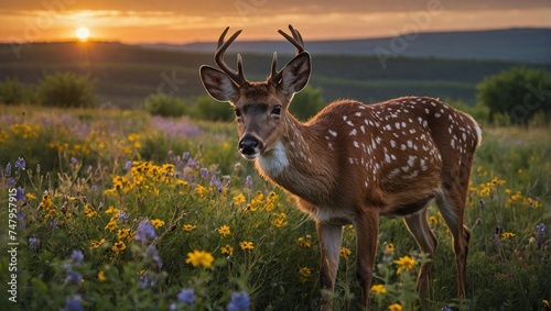Plakat deer in the woods